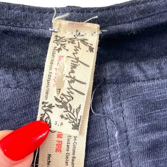 Free People Blue Ruffle Bell Sleeve Blouse Size small Acid Wash Grunge - Picture 2 of 4